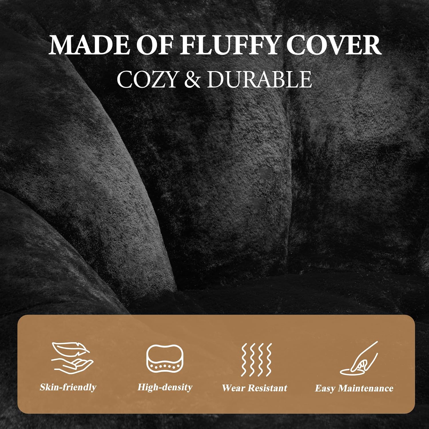 Hobestluk Bean Bag Chairs Large Bean Bag Couch for Adults Stuffed Lazy Sofa Chair Comfy Floor Chair with Spacious Design for Reading, Gaming or Relaxing (GREY)