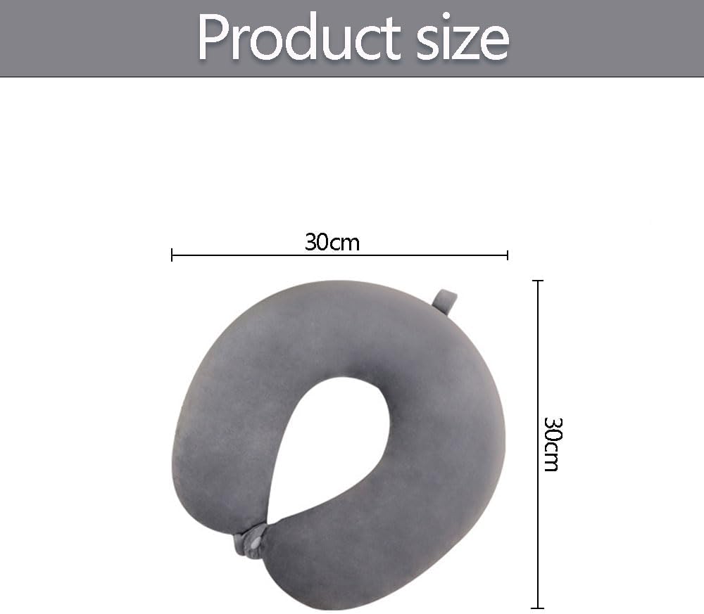 MUSONG Memory Foam Travel Neck Pillow – U-Shaped Portable Headrest for Airplane, Car, Office or Home – Soft Adjustable Pillow for Sleeping Support During Flights and Trips