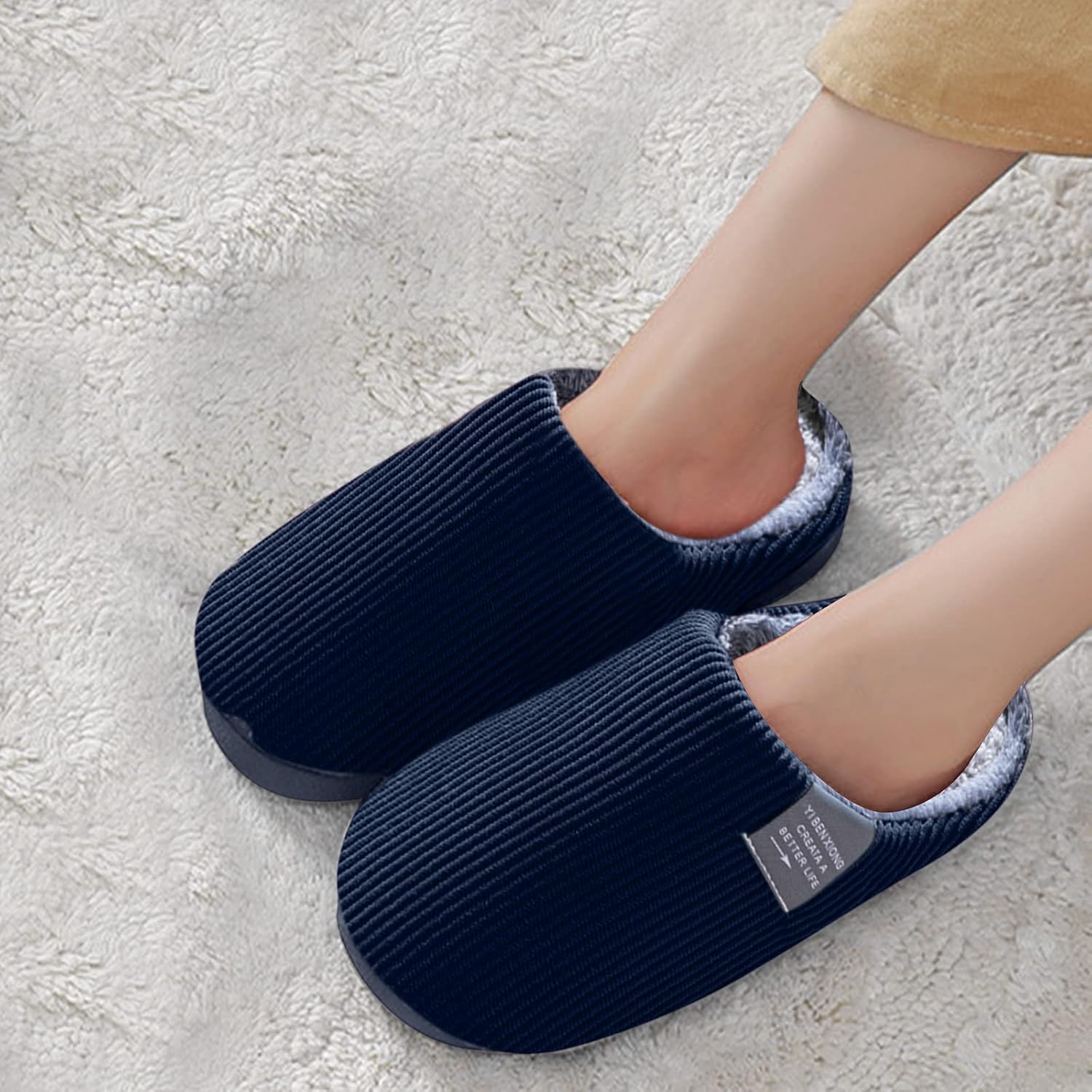 Men Moccasins Slippers Size 9 Mens for Men House Warm Slip Soft Plush Flop Slippers Flip On Shoes Slippers Men's Slipper Men Slippers 12