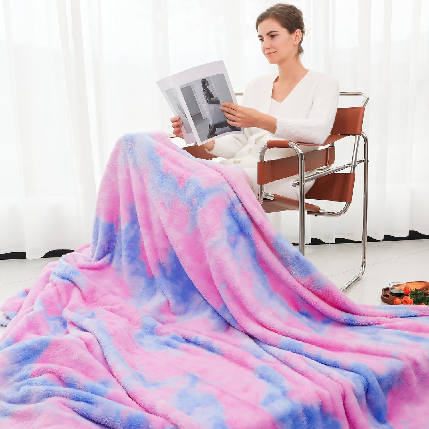 MUGD Blankets Fuzzy Soft Fleece Throw Blanket Cozy Soft Warm Throw Blanket for Bed