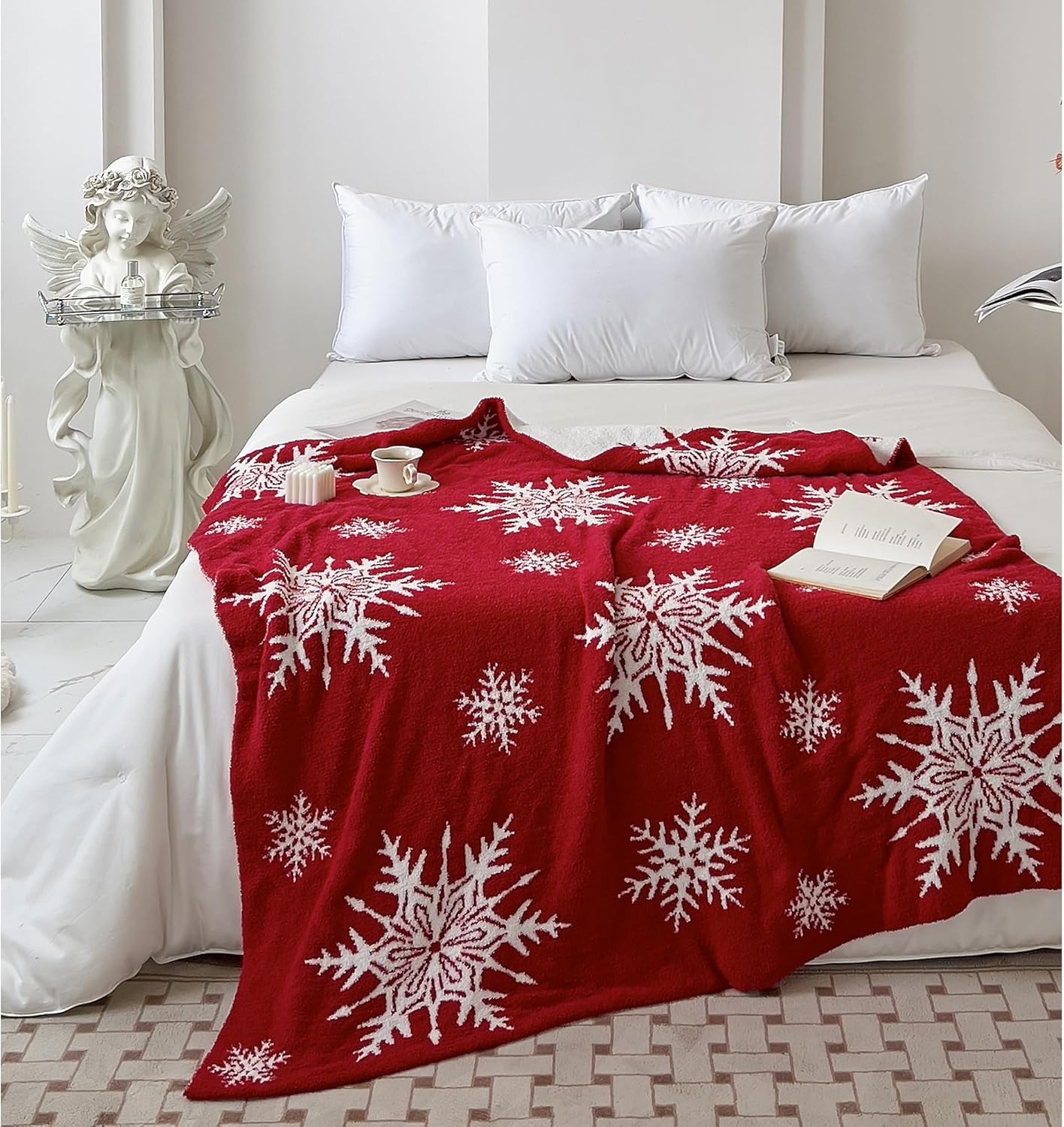 REPRECONF ZASTION Plaid Throw Blanket Ultra Soft Cozy Microfiber Knitted Lightweight Fleece Blanket for Couch Bed Travel Cream 130cm x 150cm