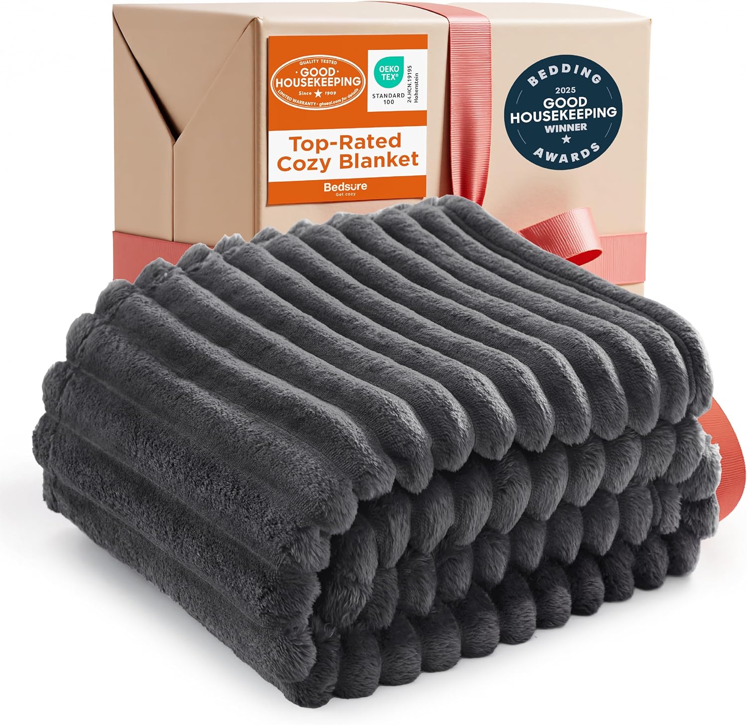 Bedsure Blanket for Couch, Super Cozy Soft Throw Blankets for Women, Cute Small Plush Fleece Throws for Girls, Off White, 50x60 Inches