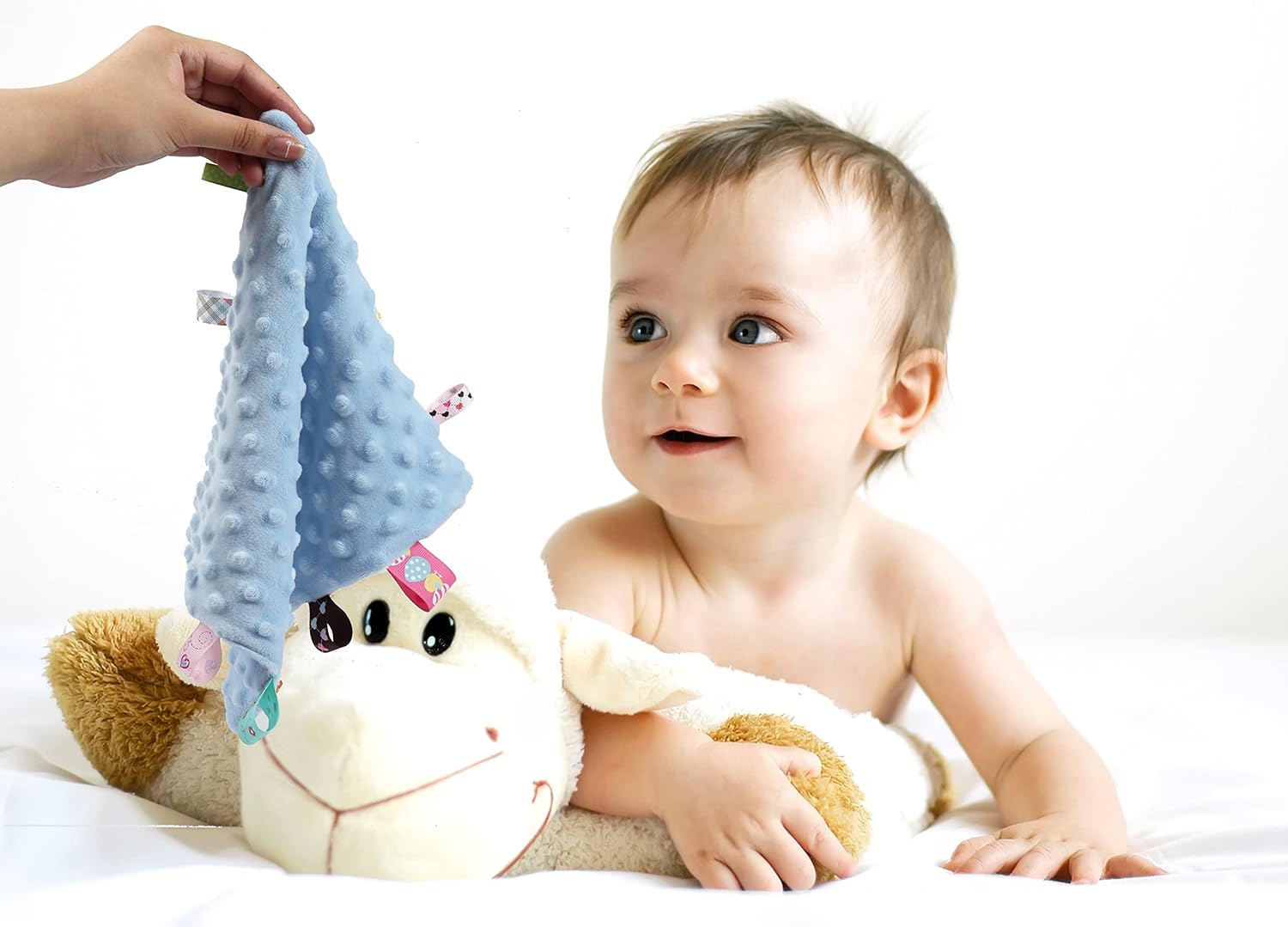 CREVENT Minky Baby Blanket for Girls Boys, Soft Plush Receiving Blanket for Newborns - 76x102cm (Animal)