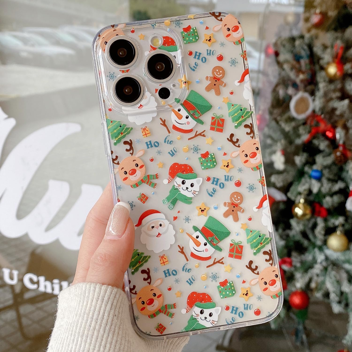 Christmas Phone Case for iPhone 11-17 Cute Merry Christmas Pattern Case Compatible with Magsafe Red Xmas Santa Tree Candy Pattern Cover for Women and Girls - Gingerbread