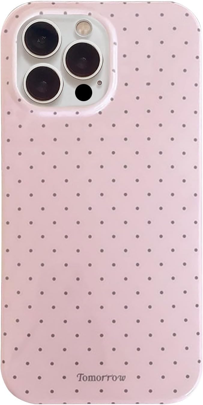 Sloveic for iPhone 16 Case with Cute Fashion Polka Dot Aesthetics Design Simple Case for Soft TPU Slim Protection Cover for Women Girls-White