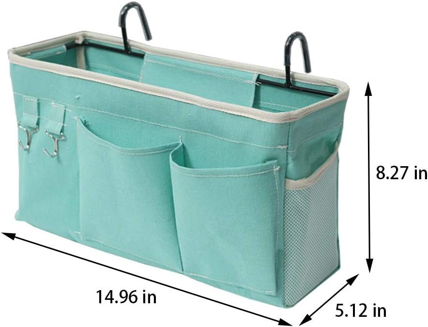 Loghot Bedside Caddy/Bedside Storage Bag Hanging Organizer for Bunk and Hospital Beds,Dorm Rooms Bed Rails,Can be Placed Glasses,Books,Mobile Phones,Keys (Light Pink)