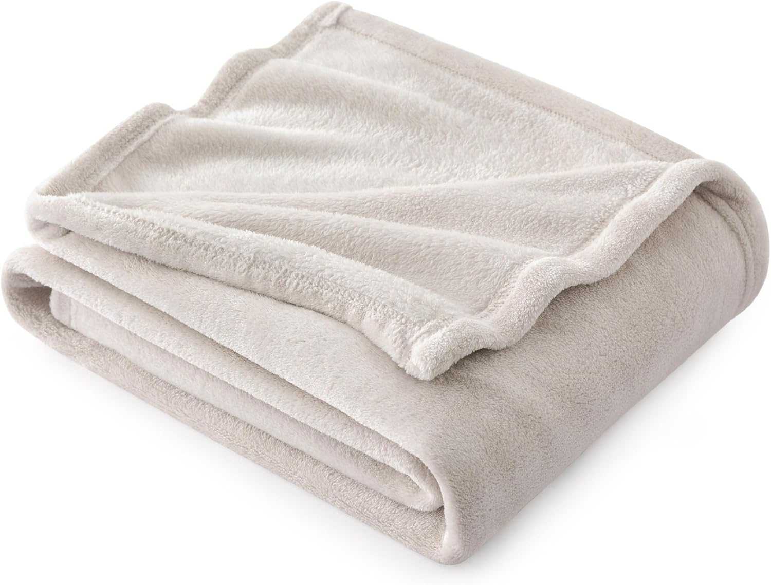 Bedsure Blanket for Couch, Super Cozy Soft Throw Blankets for Women, Cute Small Plush Fleece Throws for Girls, Off White, 50x60 Inches