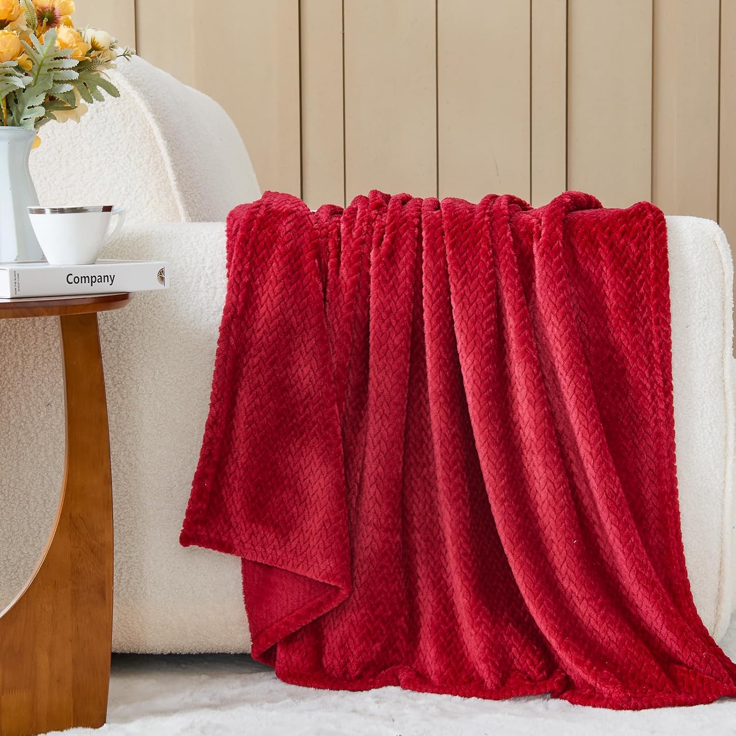 NEWCOSPLAY Super Soft Throw Blanket Deep Purple Rainbow Premium Silky Flannel Fleece Leaves Pattern Lightweight Bed Blanket All Season Use (Deep Purple Rainbow, Throw(50x60))