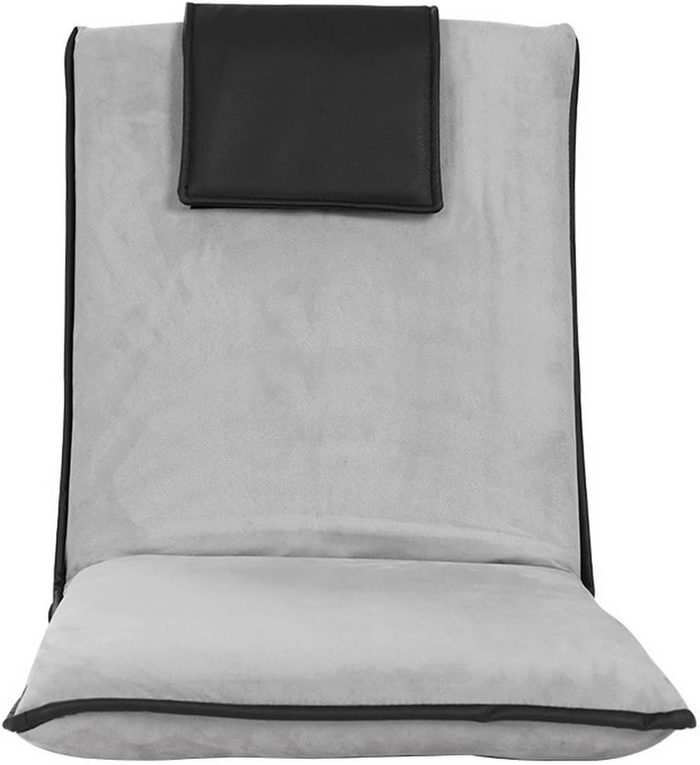 Artiss 2X Floor Chair, Adjustable Futon Lounge Sofa Bed Cushions Recliner Folding Stadium Chairs Cushion Couch Bed Outdoor Bedroom Living Room Furniture, Soft Backrest Easy Carry Space Saving Grey