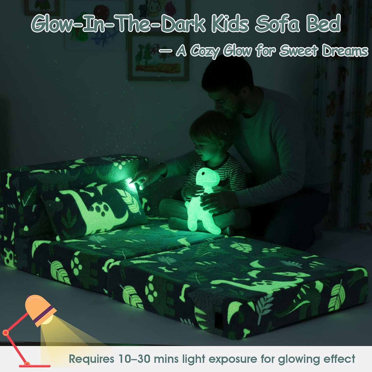 Tiita Folding Sofa Bed with Pillow 200x70x12cm Mattress&Plush Fabric Foldable Sofa Lounge Mat Pad,Floor Lounger Chair Bed for Living Room,Guest Room,Dorm,Apartment,Camping and Travel Use