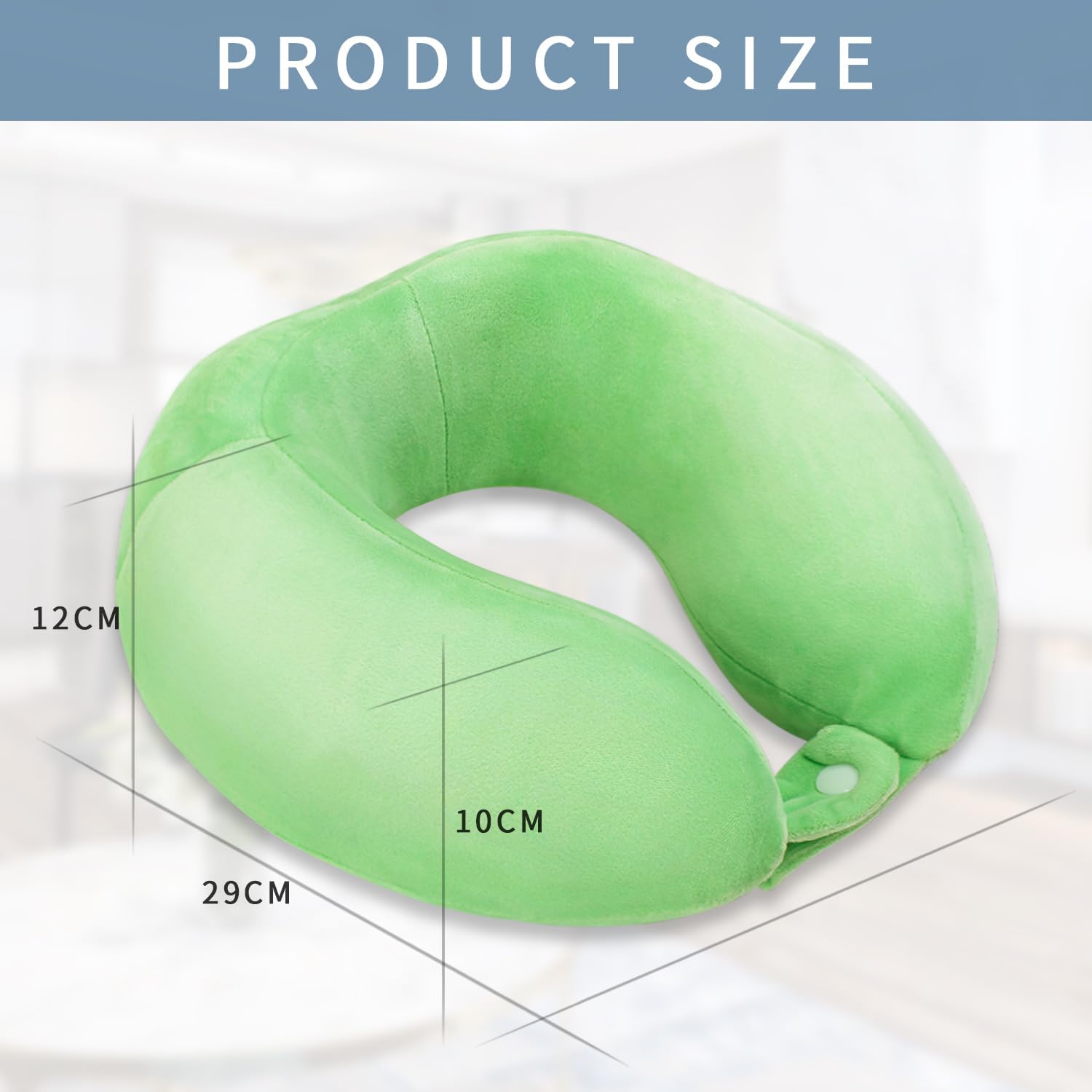 Travel Neck Pillows Adjustable U-Shaped Memory Foam Airplane Pillows Support Headrest and Neck Removable Breathable Neck Pillow for Car Office Home Camping Use Purple Color