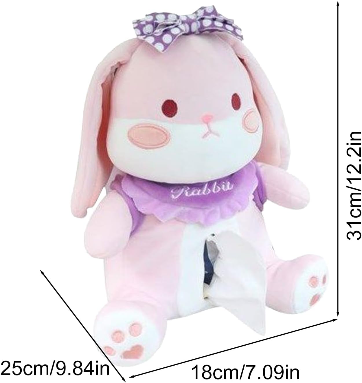 Car Tissue Box - Plush Animal Dispenser for Travel, Multifunctional Tissue Holder with Trash Can, Cute Armrest Organizer, Soft Storage Bag, Napkin Holder for SUV Truck Rv Auto Driver Kids Adults