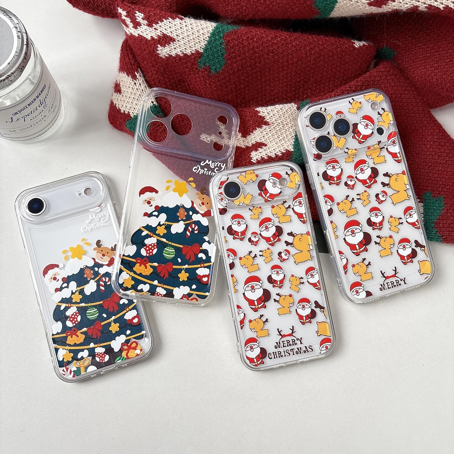 Christmas Phone Case for iPhone 11-17 Cute Merry Christmas Pattern Case Compatible with Magsafe Red Xmas Santa Tree Candy Pattern Cover for Women and Girls - Gingerbread