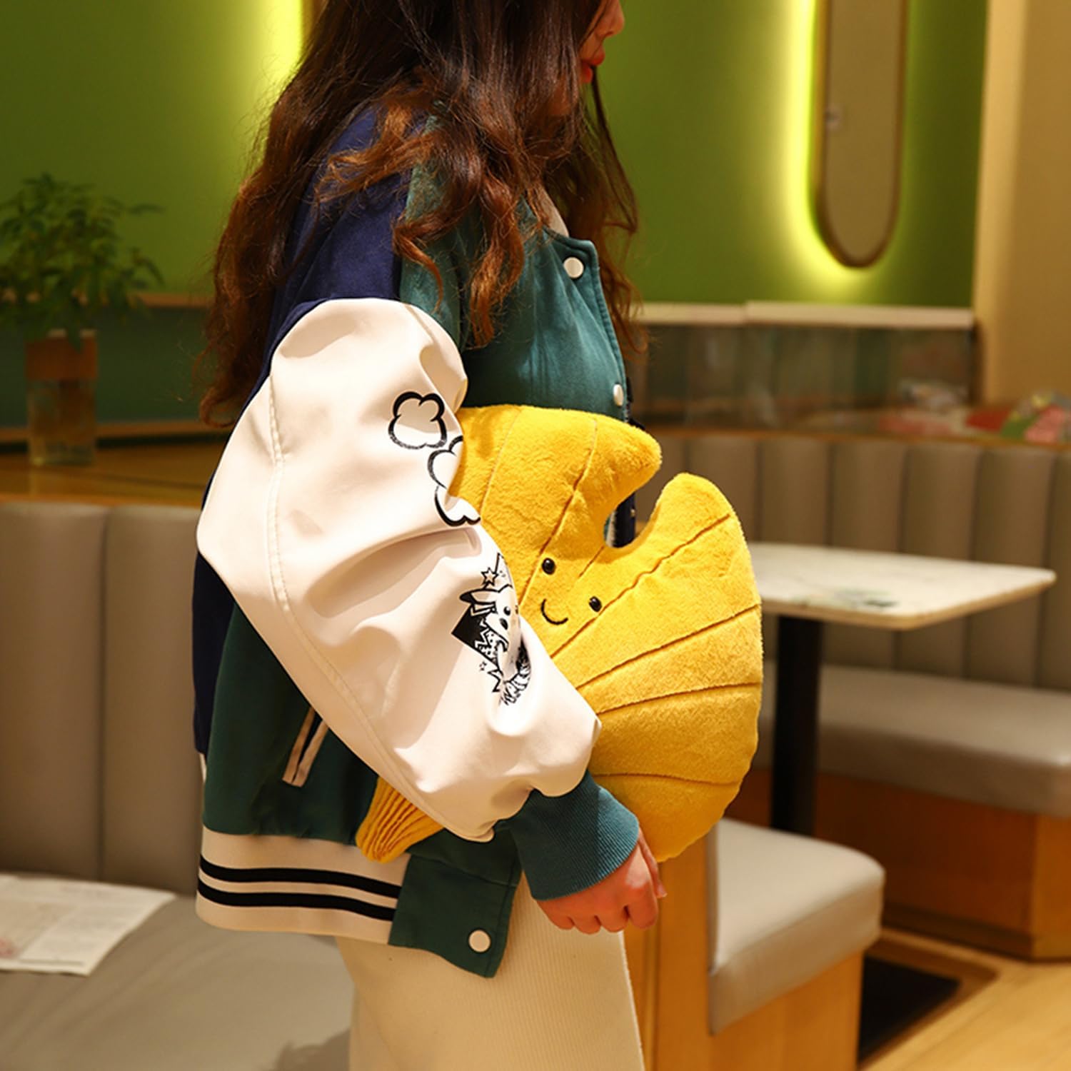 TONGSONG Soft Plush Maple Leaf Pillow Stuffed Animal Toy Plushies Home Decor for Lover on Birthday and Holiday