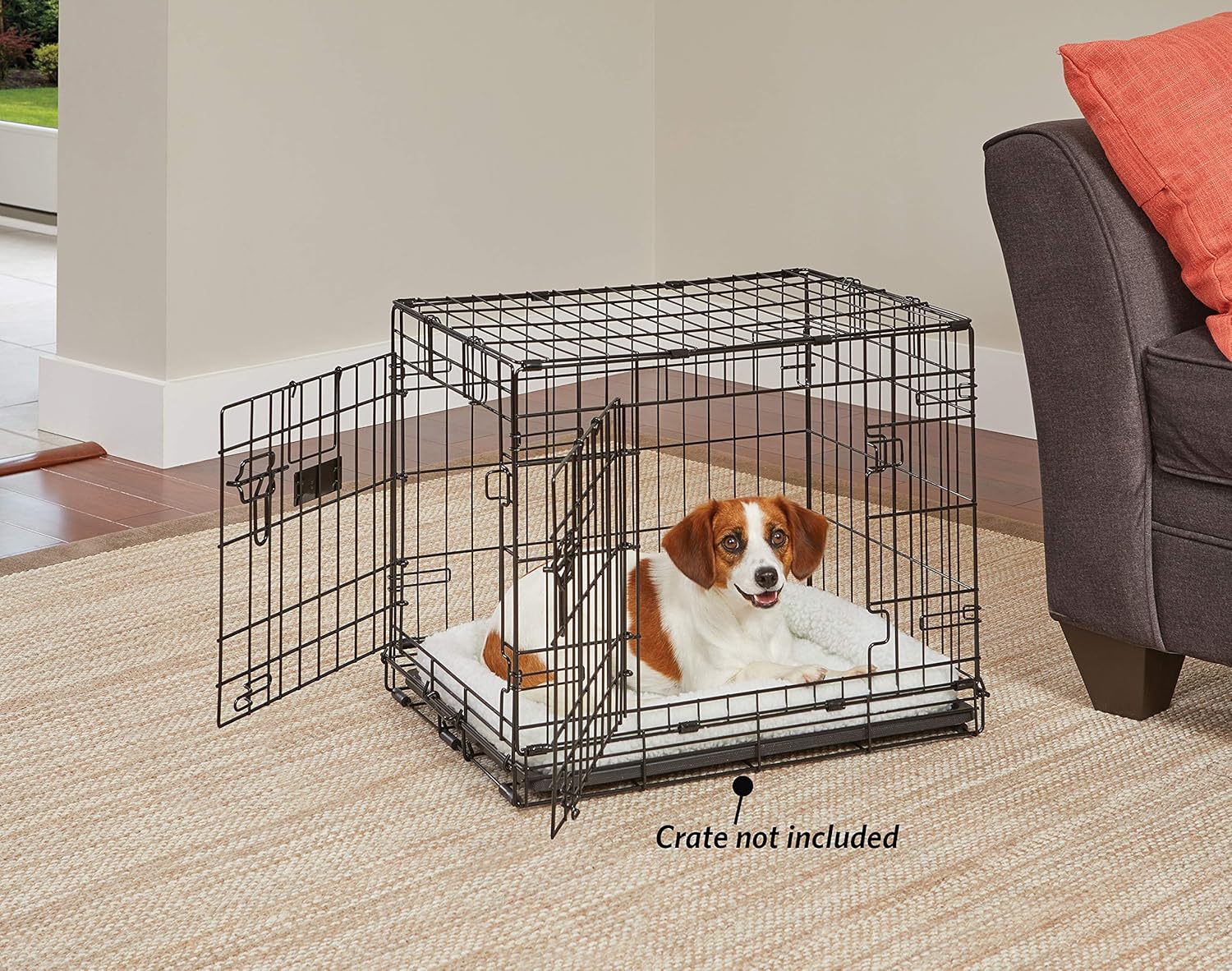 18L-Inch White Fleece Dog or Cat Bed with Comfortable Bolster, Ideal for Toy Dog Breeds & Fits an 18-Inch Crate, Easy Maintenance Machine Wash & Dry