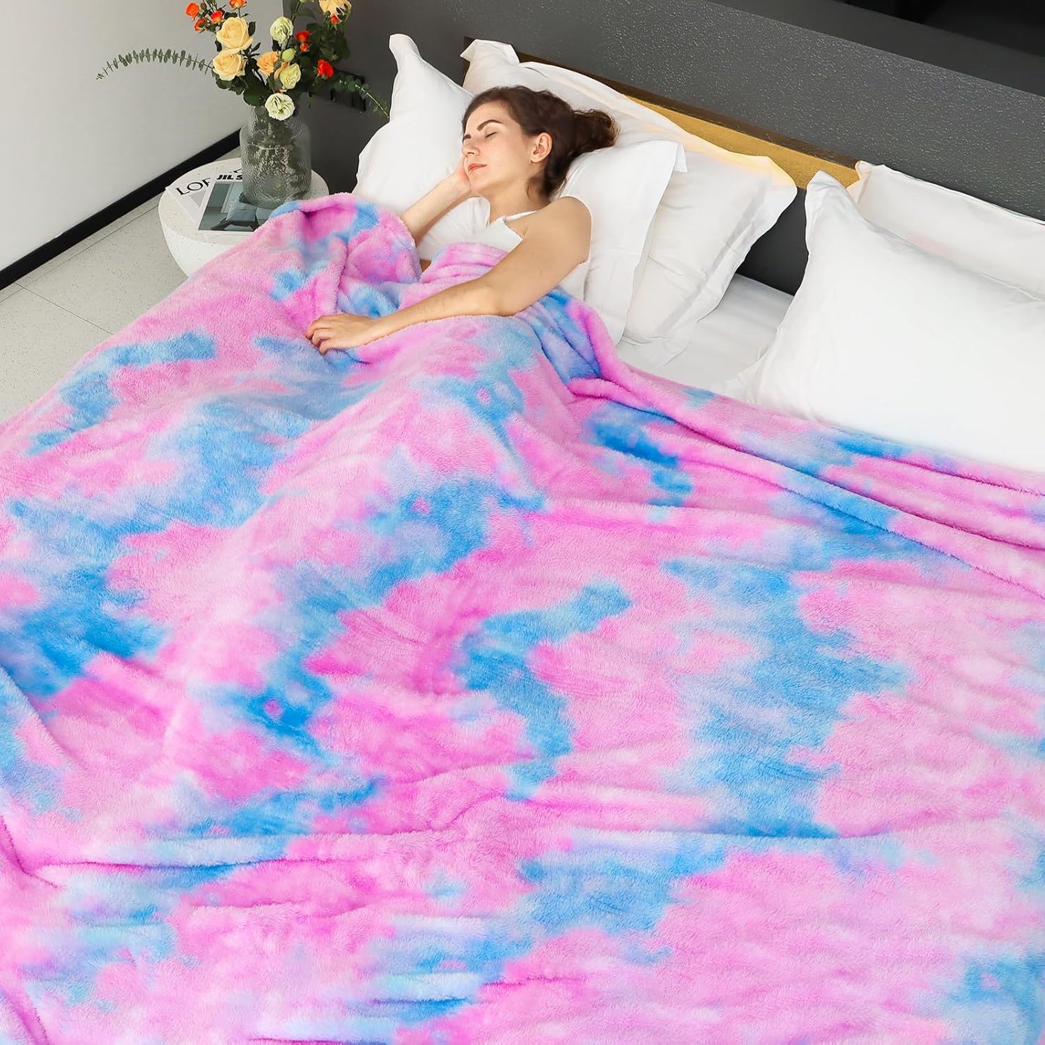 MUGD Blankets Fuzzy Soft Fleece Throw Blanket Cozy Soft Warm Throw Blanket for Bed