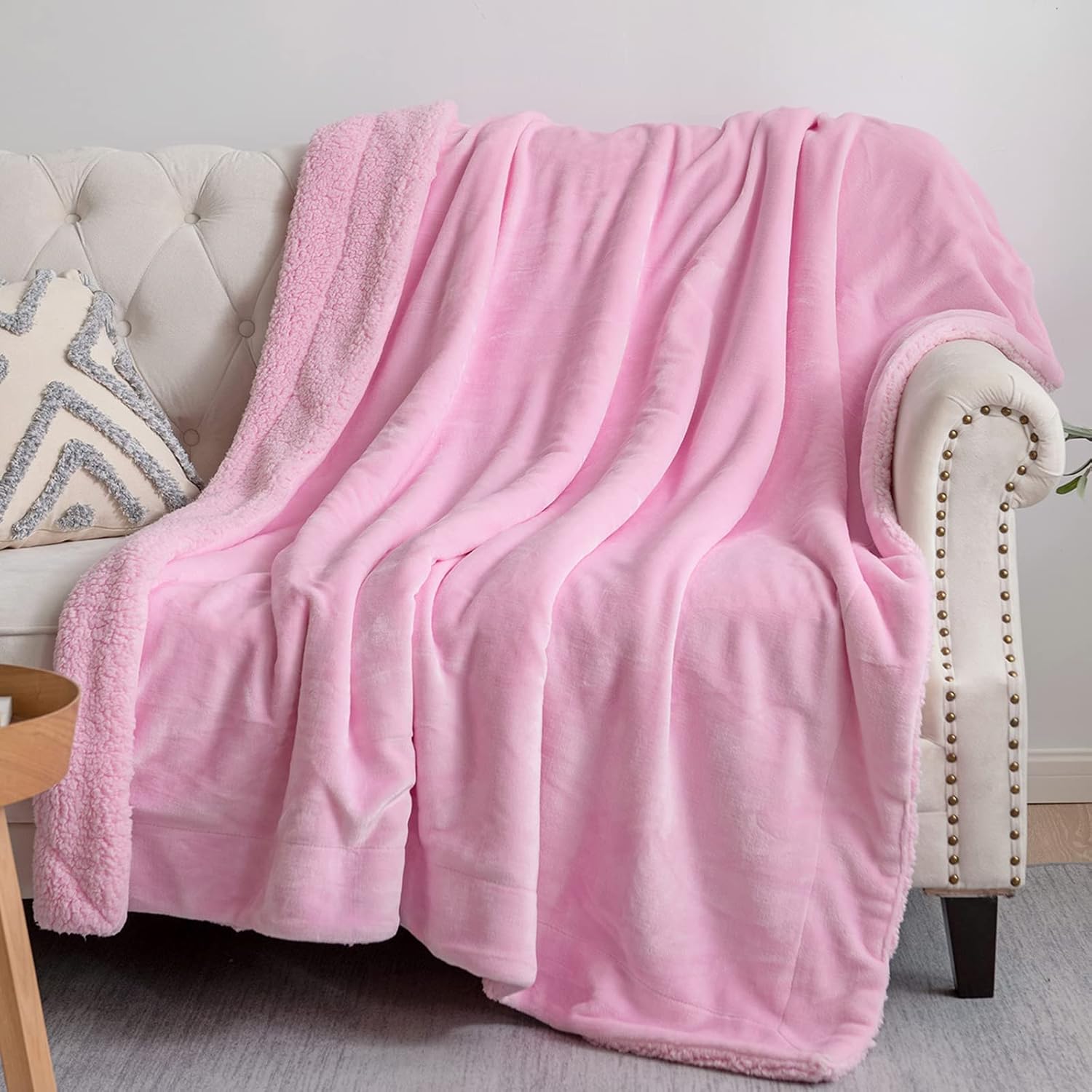 NEWCOSPLAY Super Soft Throw Blanket Deep Purple Rainbow Premium Silky Flannel Fleece Leaves Pattern Lightweight Bed Blanket All Season Use (Deep Purple Rainbow, Throw(50x60))