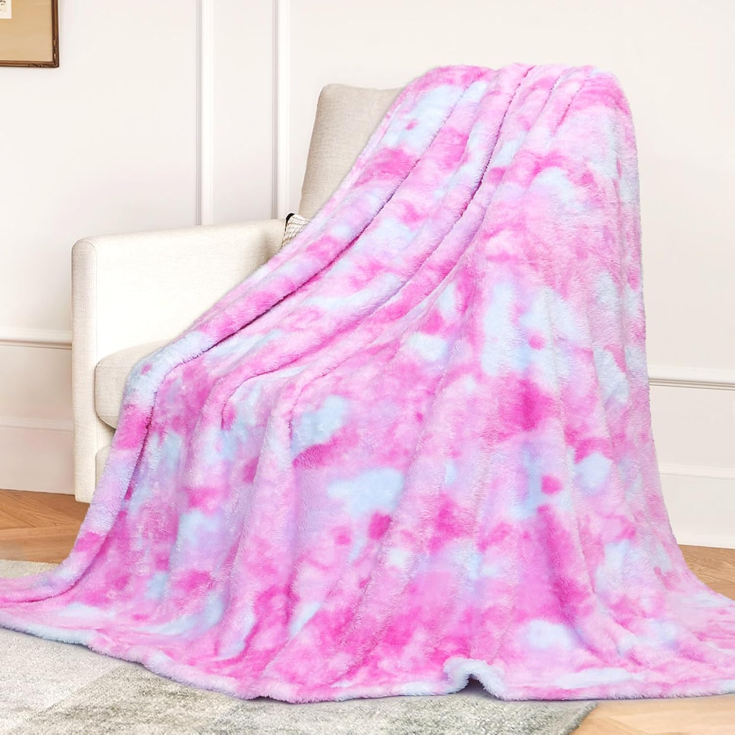 MUGD Blankets Fuzzy Soft Fleece Throw Blanket Cozy Soft Warm Throw Blanket for Bed