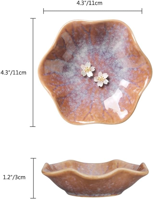 Lotus Leaf Shape Decorative Ring Tray, Small Key Bowl, Ceramic Trinket Tray Jewelry Dish Organizing Necklace Earrings, Home Decoration for Mom Best Friend Sister, Pink.