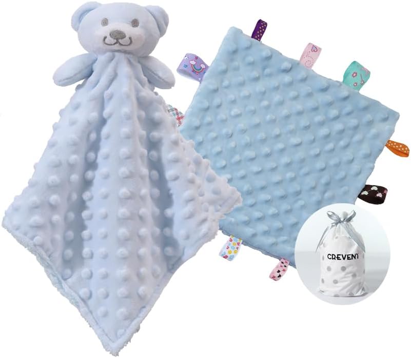 CREVENT Minky Baby Blanket for Girls Boys, Soft Plush Receiving Blanket for Newborns - 76x102cm (Animal)