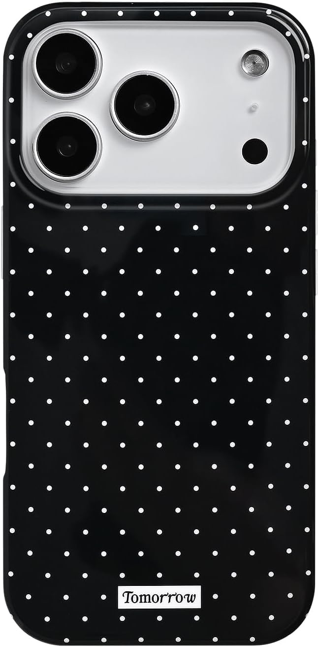 Sloveic for iPhone 16 Case with Cute Fashion Polka Dot Aesthetics Design Simple Case for Soft TPU Slim Protection Cover for Women Girls-White