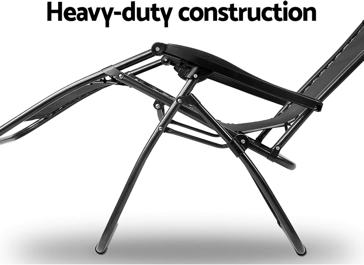 Gardeon Zero Gravity Portable Reclining Lounge Folding Outdoor Camping Beach Chair Black