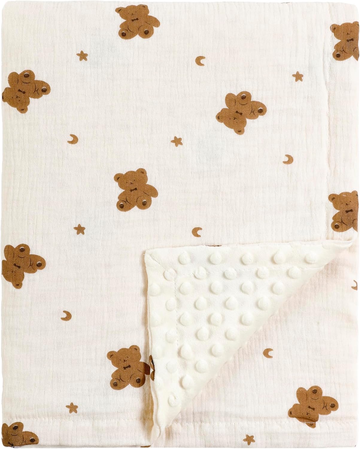 CREVENT Minky Baby Blanket for Girls Boys, Soft Plush Receiving Blanket for Newborns - 76x102cm (Animal)