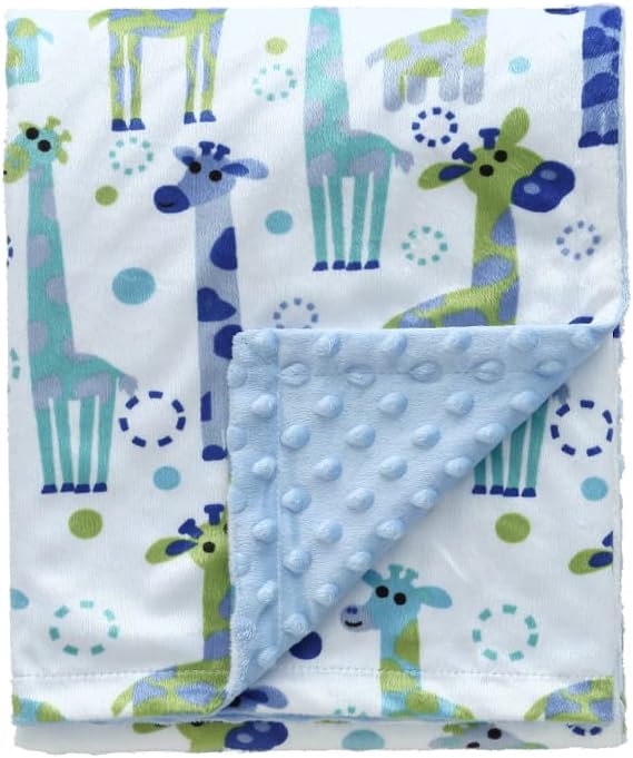 CREVENT Minky Baby Blanket for Girls Boys, Soft Plush Receiving Blanket for Newborns - 76x102cm (Animal)