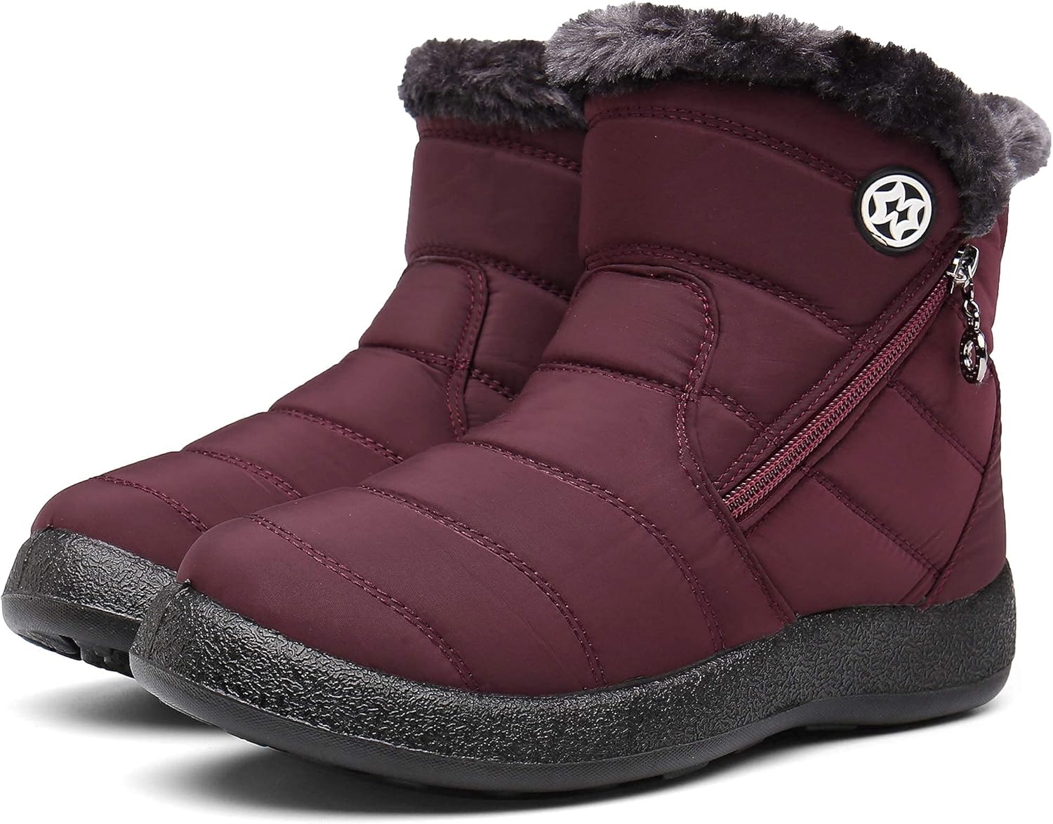 Gaatpot Women Winter Warm Snow Boots Ladies Slip On Water-resistant Outdoor Fur Lined Ankle Booties Shoes Size 3-9