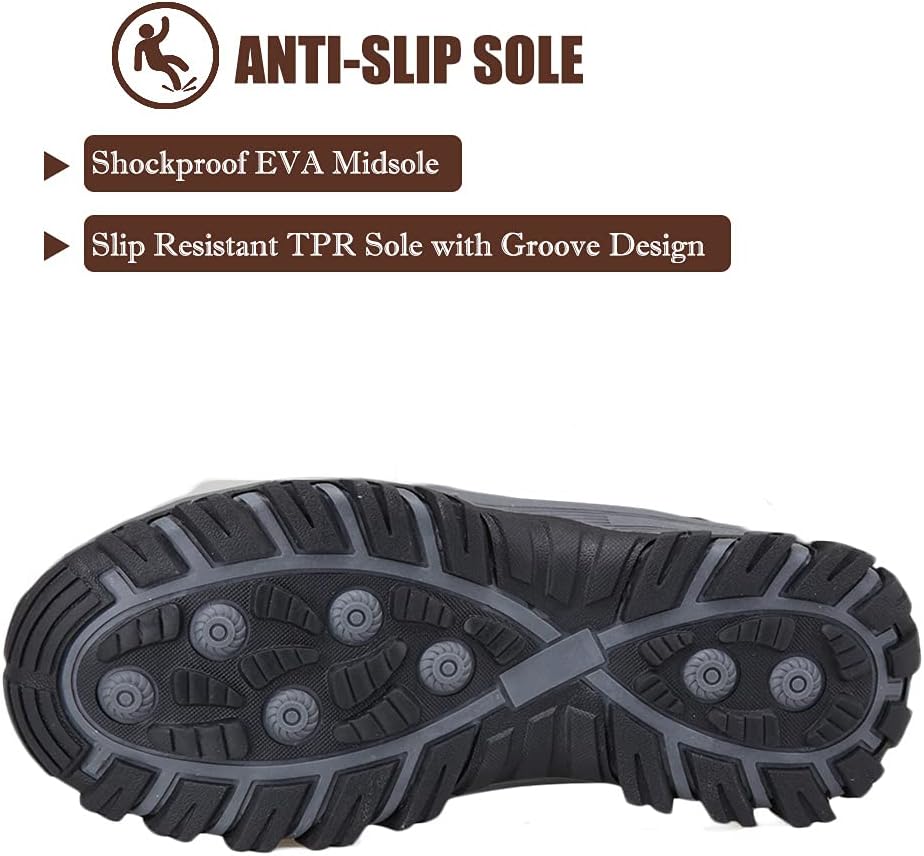 DRECAGE Winter Ankle Snow Boots with Warm Fur Lining Waterproof Women Warm Hiking Booties Anti Slip Shoes