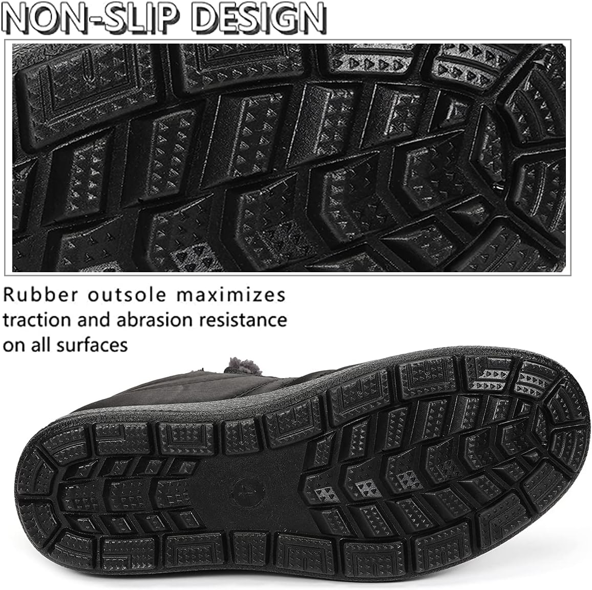 Gaatpot Women Winter Warm Snow Boots Ladies Slip On Water-resistant Outdoor Fur Lined Ankle Booties Shoes Size 3-9