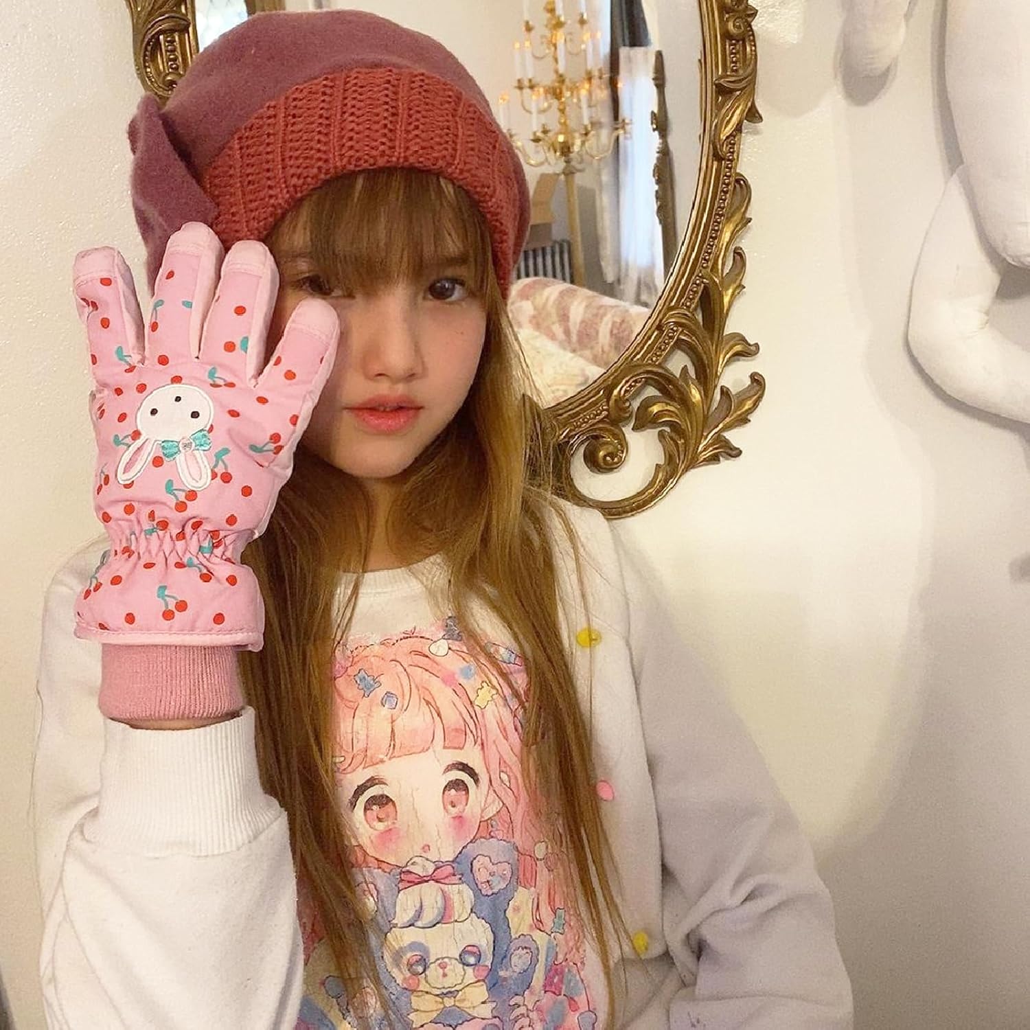 TRIWONDER Ski Gloves Kids Cold Weather Winter Warm Gloves Windproof Thermal Fleece Outdoor Snowboard Snow Gloves Mittens for Boys Girls Children