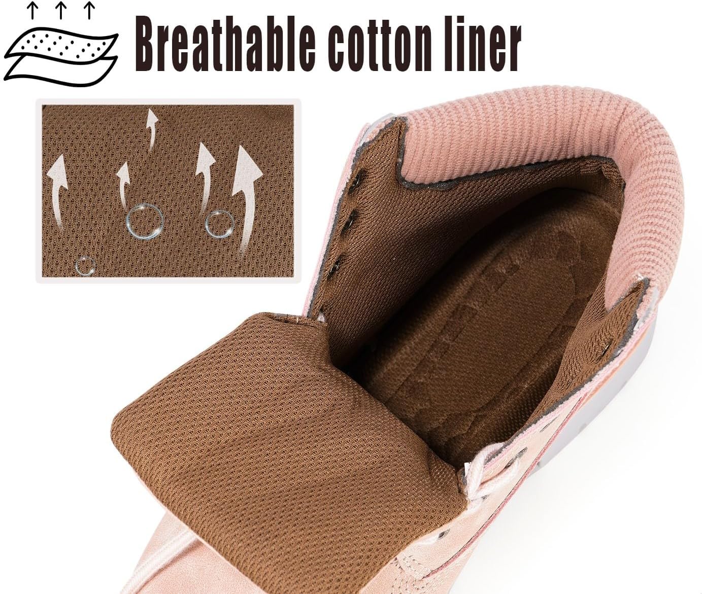 Snow Boots Womens Mens Winter Flat Ankle Boots Warm Fur Lined Fashion Combat Leather Shoes Casual Work Walking Hiking Lace Up Outdoor Trainer Urban