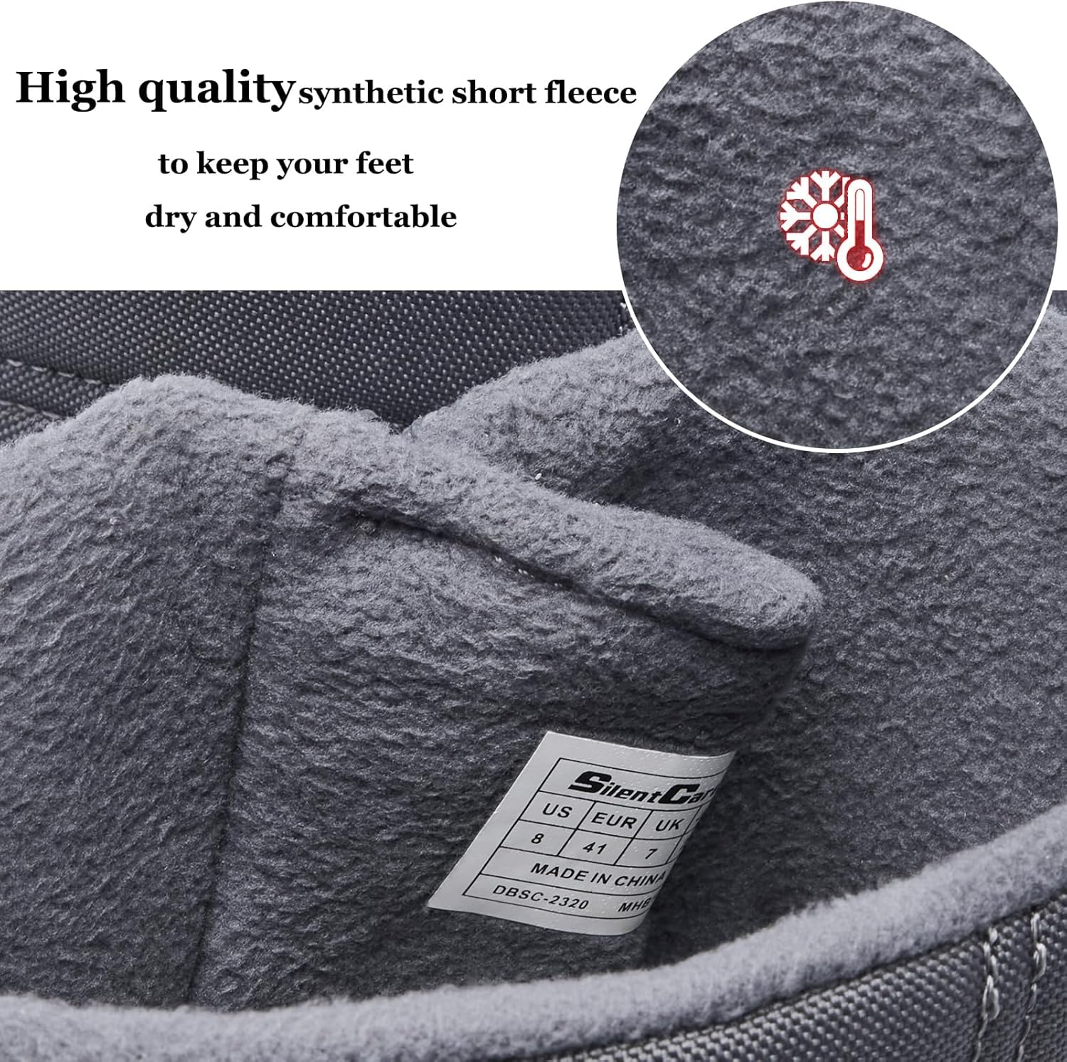 SILENTCARE Men's Winter Waterproof Snow Boots Warm Slip On Mid-Calf Zipper Booties Lightweight Outdoor Athletic