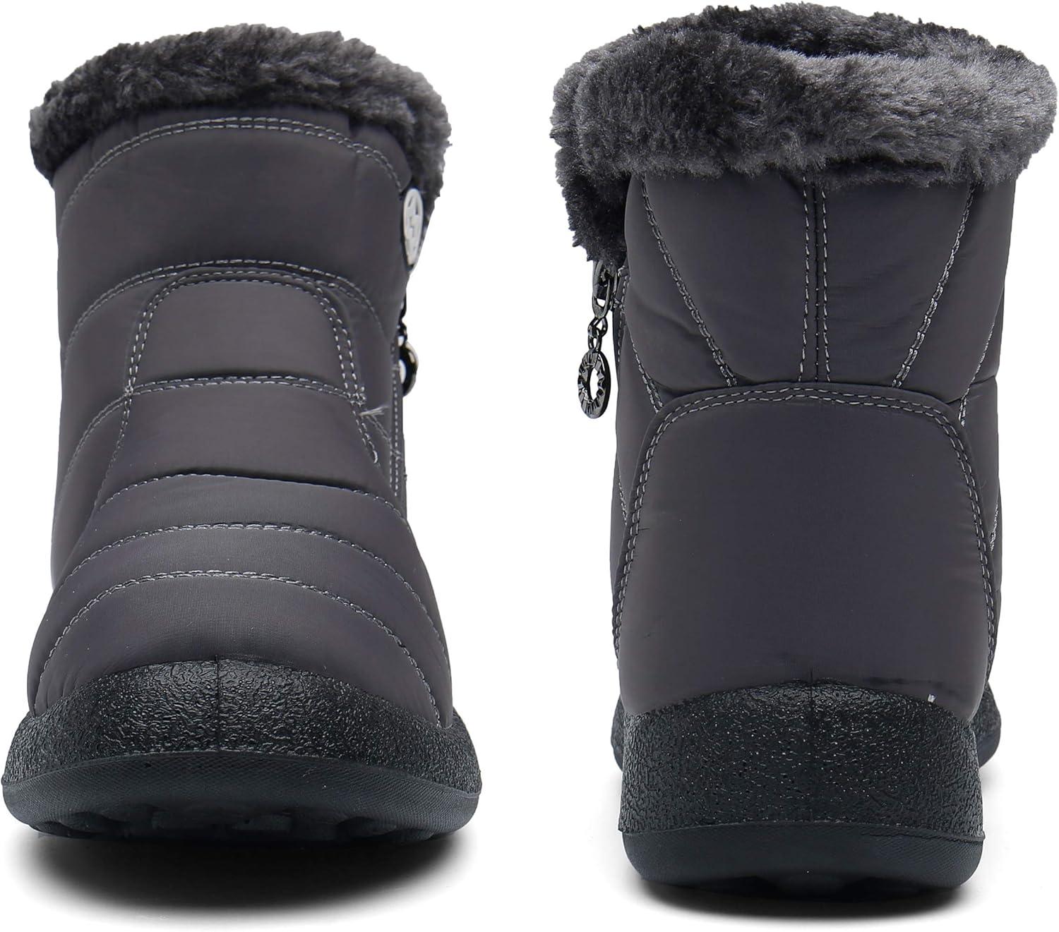 Hsyooes Winter Boots Women's Waterproof Winter Shoes Warm Ankle Boots Winter Snow Depth Lined Short Shaft Boots Non-Slip Slip-On Boots Flat