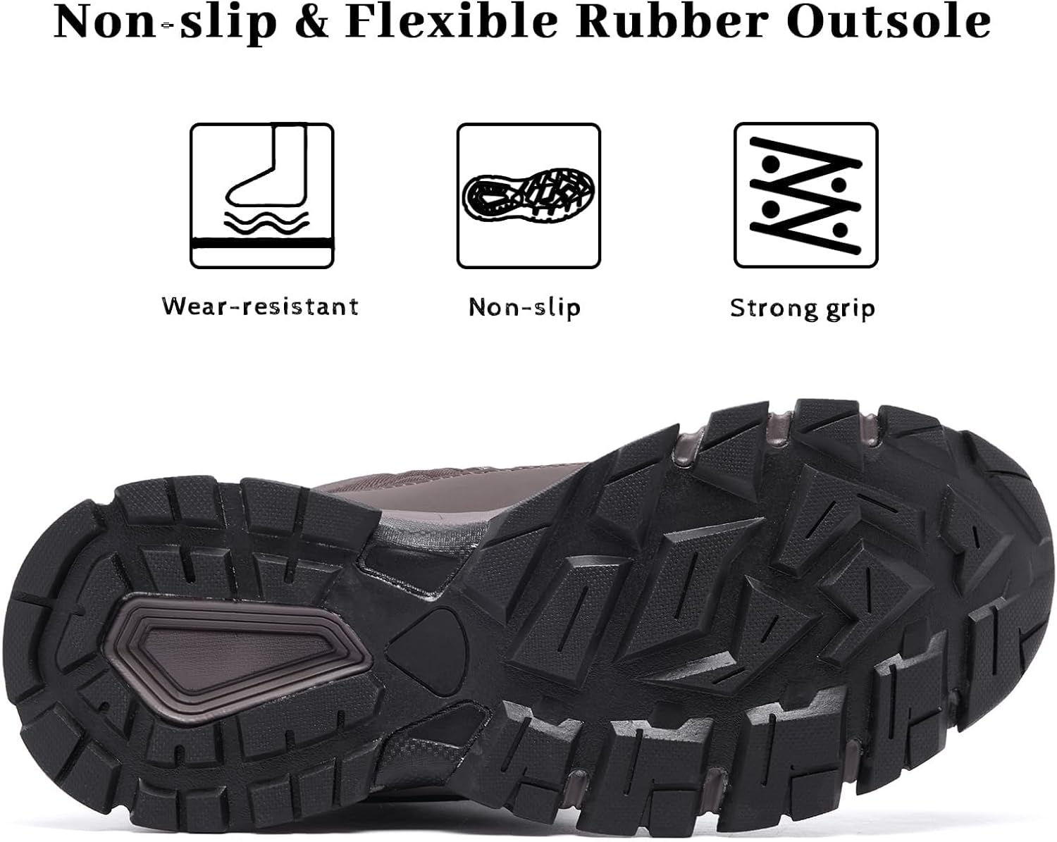 SILENTCARE Men's Winter Waterproof Snow Boots Warm Slip On Mid-Calf Zipper Booties Lightweight Outdoor Athletic