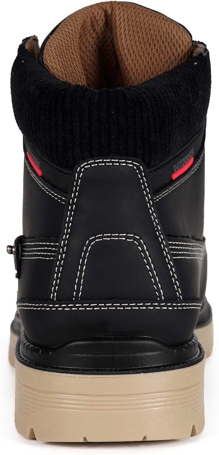 Snow Boots Womens Mens Winter Flat Ankle Boots Warm Fur Lined Fashion Combat Leather Shoes Casual Work Walking Hiking Lace Up Outdoor Trainer Urban