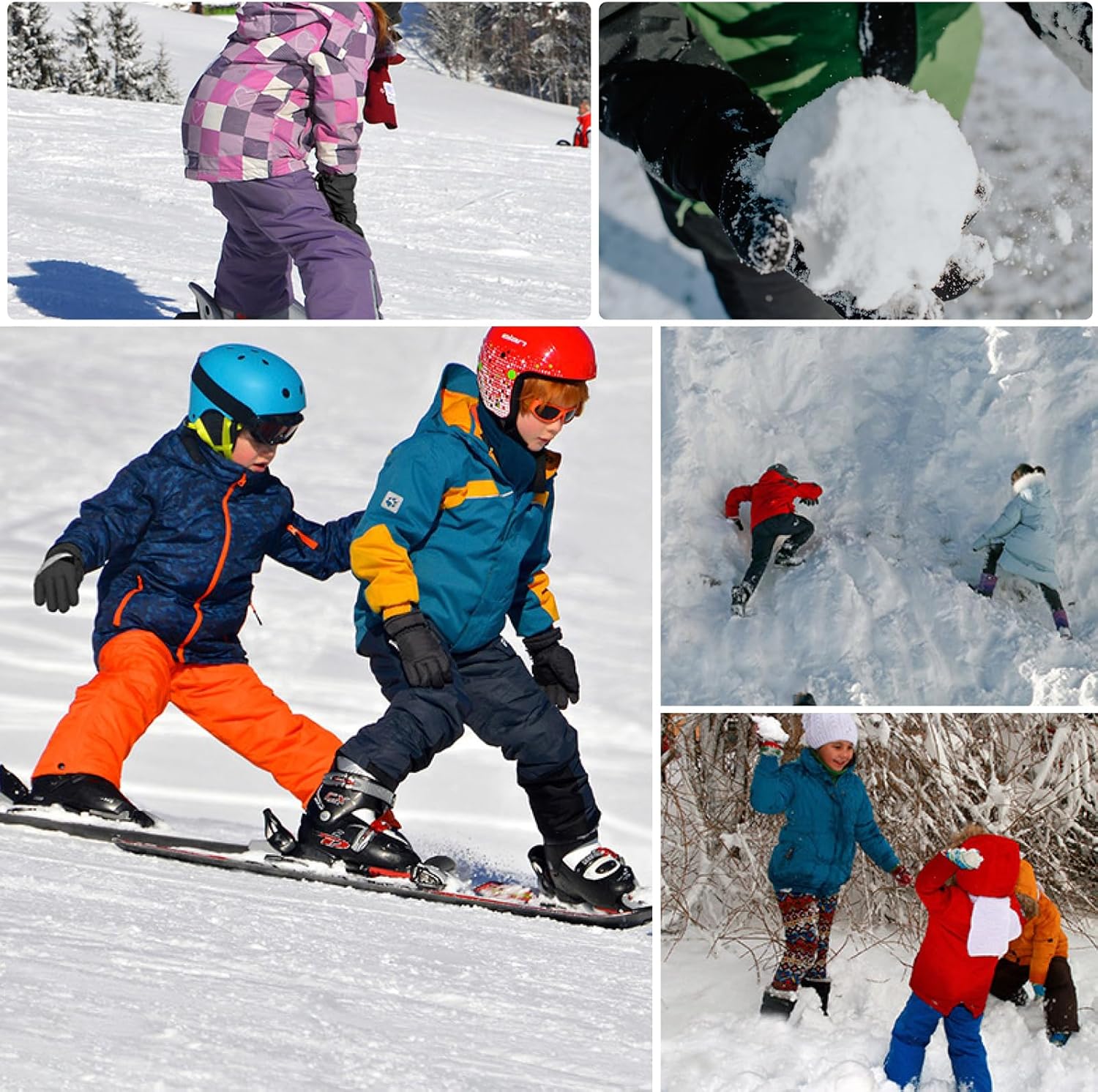 TRIWONDER Ski Gloves Kids Cold Weather Winter Warm Gloves Windproof Thermal Fleece Outdoor Snowboard Snow Gloves Mittens for Boys Girls Children