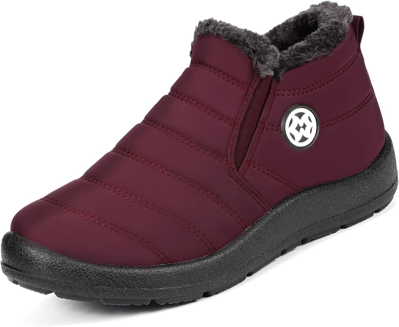 Gaatpot Women Winter Warm Snow Boots Ladies Slip On Water-resistant Outdoor Fur Lined Ankle Booties Shoes Size 3-9