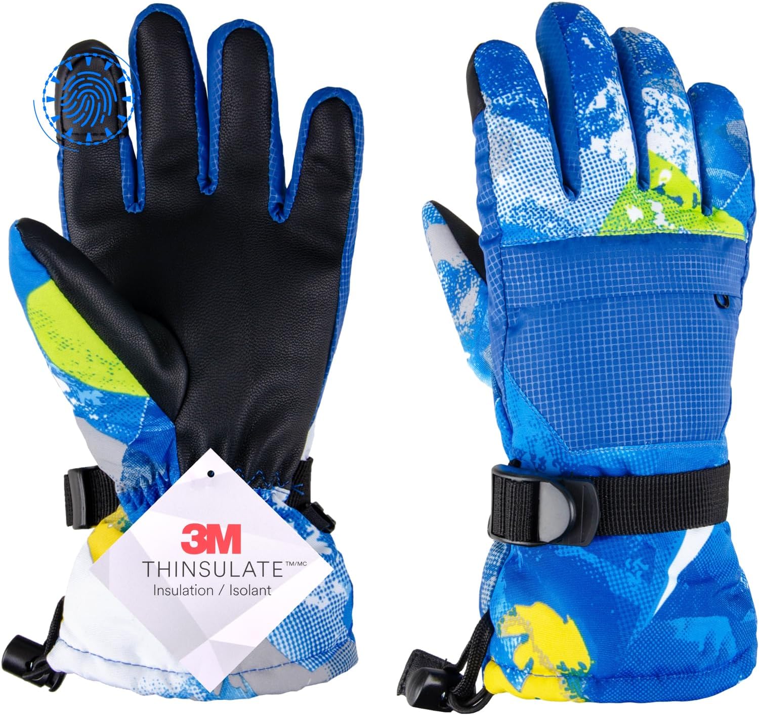 TRIWONDER Ski Gloves Kids Cold Weather Winter Warm Gloves Windproof Thermal Fleece Outdoor Snowboard Snow Gloves Mittens for Boys Girls Children