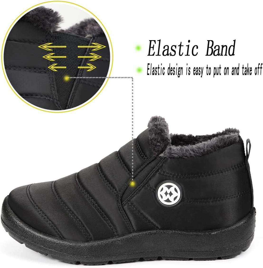 Gaatpot Women Winter Warm Snow Boots Ladies Slip On Water-resistant Outdoor Fur Lined Ankle Booties Shoes Size 3-9