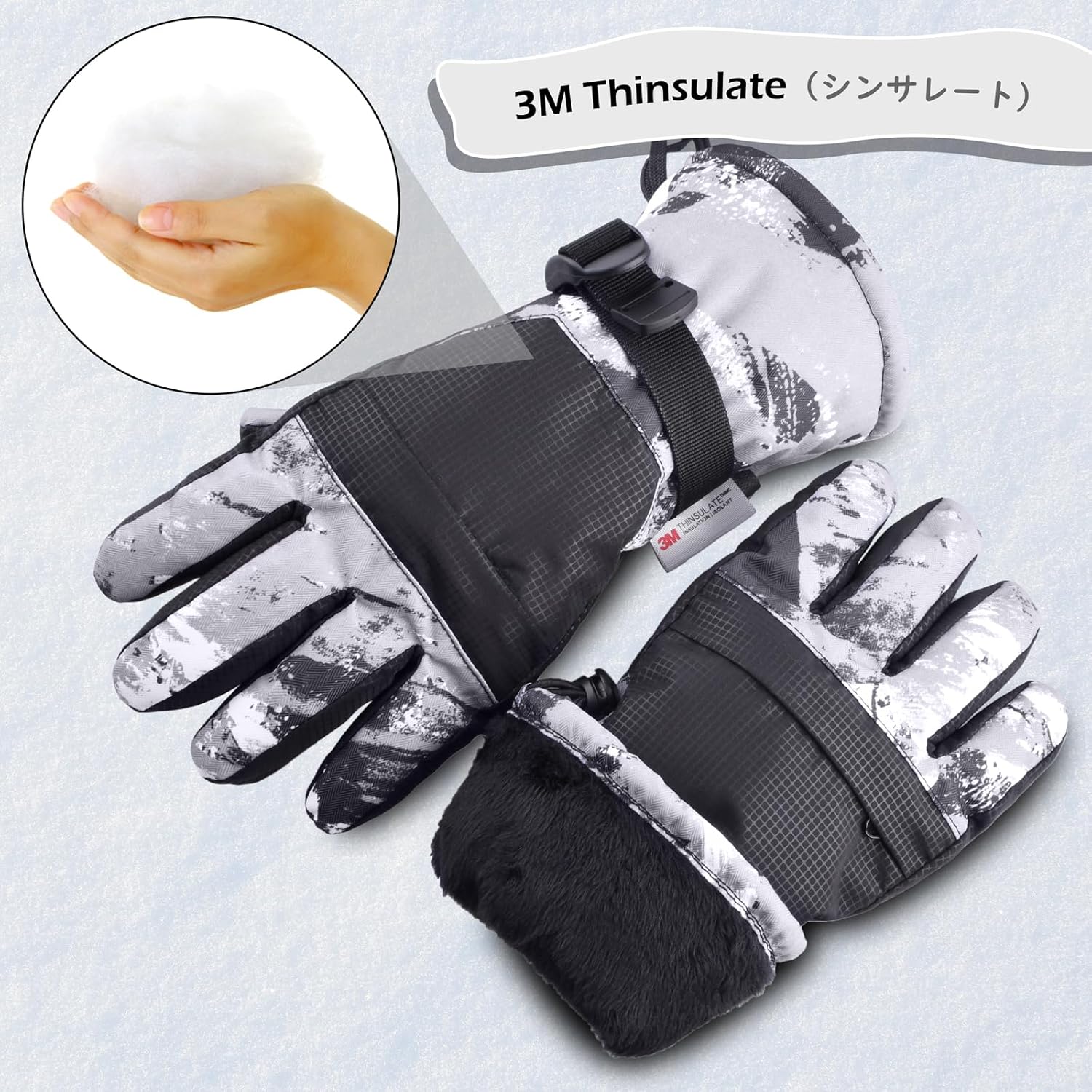 TRIWONDER Ski Gloves Kids Cold Weather Winter Warm Gloves Windproof Thermal Fleece Outdoor Snowboard Snow Gloves Mittens for Boys Girls Children