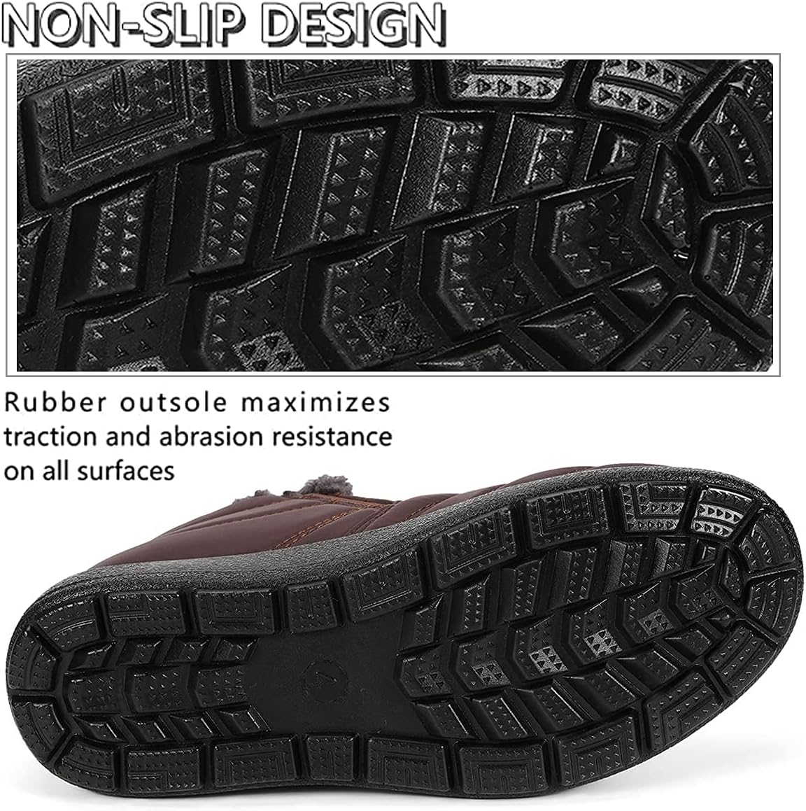 Gaatpot Women Winter Warm Snow Boots Ladies Slip On Water-resistant Outdoor Fur Lined Ankle Booties Shoes Size 3-9