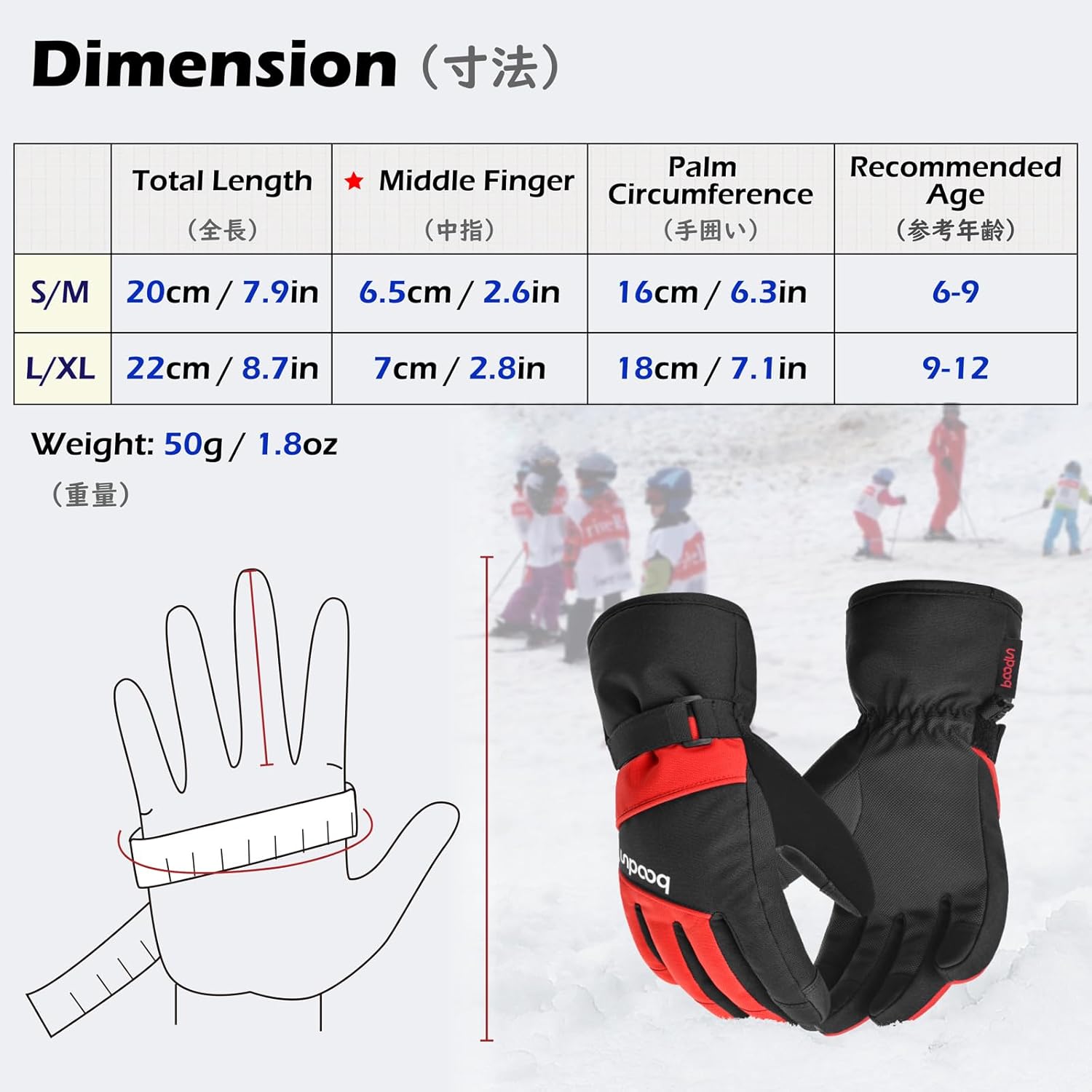 TRIWONDER Ski Gloves Kids Cold Weather Winter Warm Gloves Windproof Thermal Fleece Outdoor Snowboard Snow Gloves Mittens for Boys Girls Children