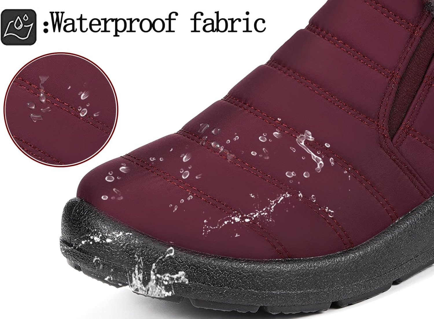 Gaatpot Women Winter Warm Snow Boots Ladies Slip On Water-resistant Outdoor Fur Lined Ankle Booties Shoes Size 3-9