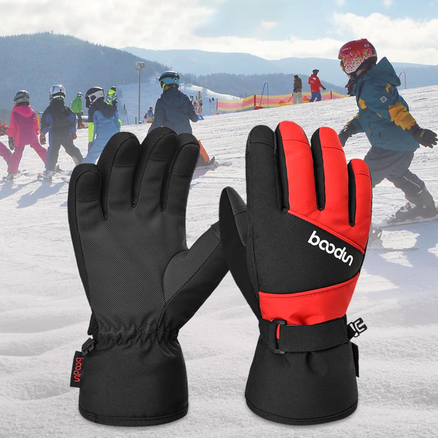 TRIWONDER Ski Gloves Kids Cold Weather Winter Warm Gloves Windproof Thermal Fleece Outdoor Snowboard Snow Gloves Mittens for Boys Girls Children