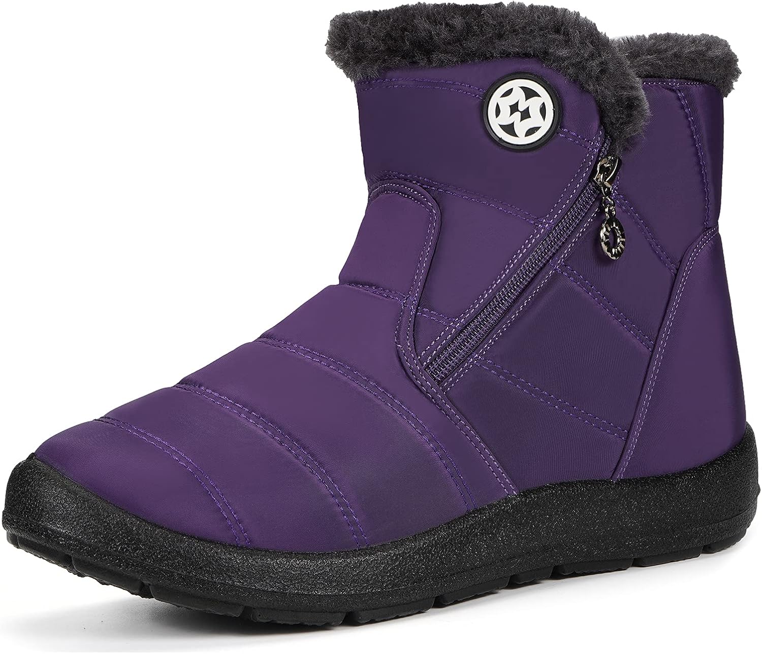 Gaatpot Women Winter Warm Snow Boots Ladies Slip On Water-resistant Outdoor Fur Lined Ankle Booties Shoes Size 3-9