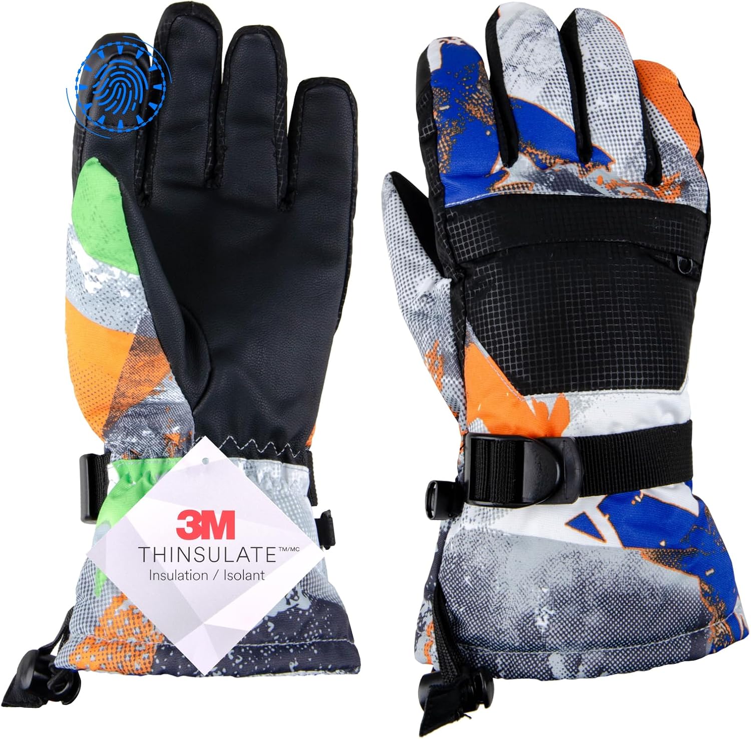 TRIWONDER Ski Gloves Kids Cold Weather Winter Warm Gloves Windproof Thermal Fleece Outdoor Snowboard Snow Gloves Mittens for Boys Girls Children