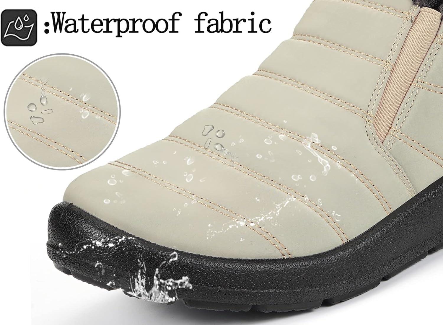 Gaatpot Women Winter Warm Snow Boots Ladies Slip On Water-resistant Outdoor Fur Lined Ankle Booties Shoes Size 3-9