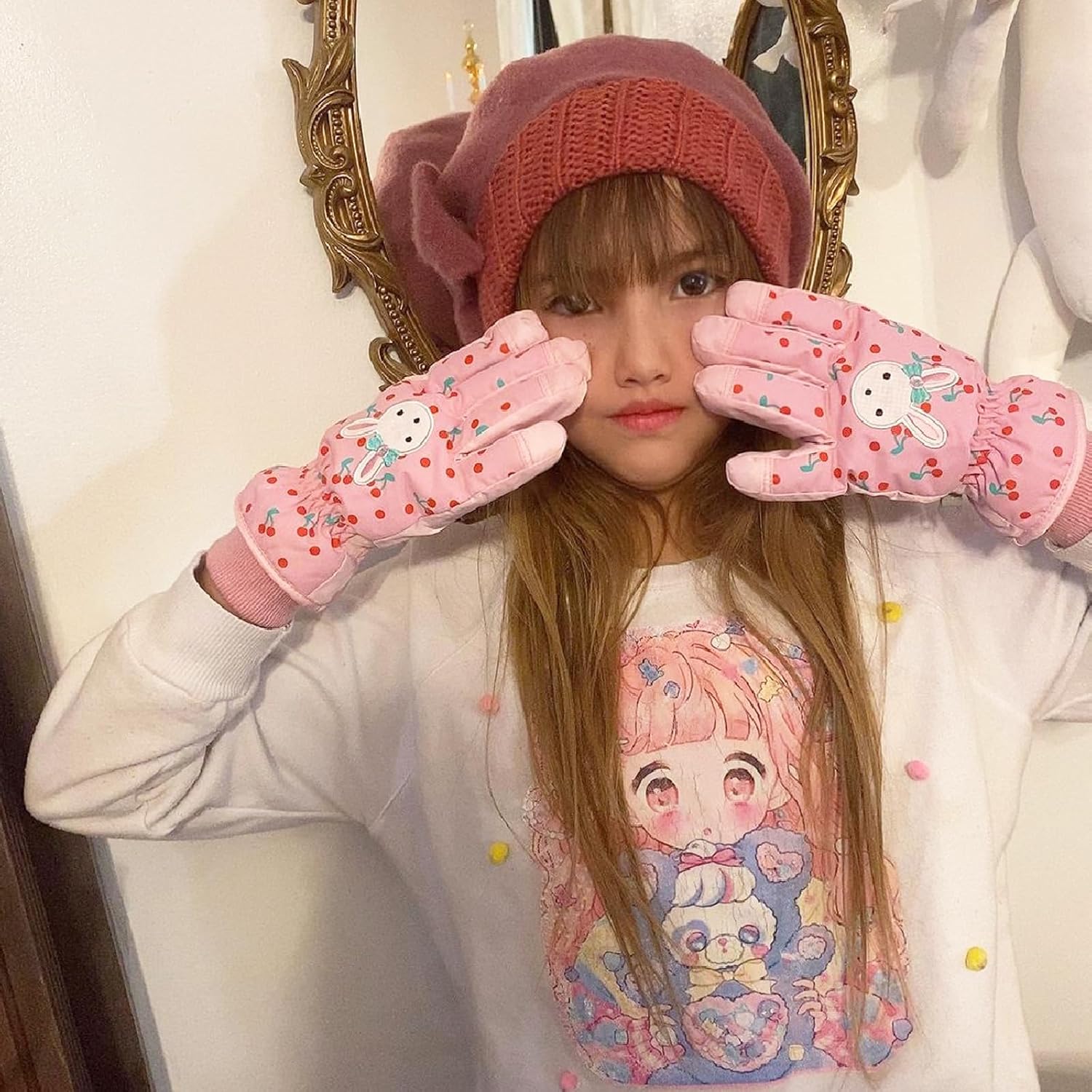 TRIWONDER Ski Gloves Kids Cold Weather Winter Warm Gloves Windproof Thermal Fleece Outdoor Snowboard Snow Gloves Mittens for Boys Girls Children